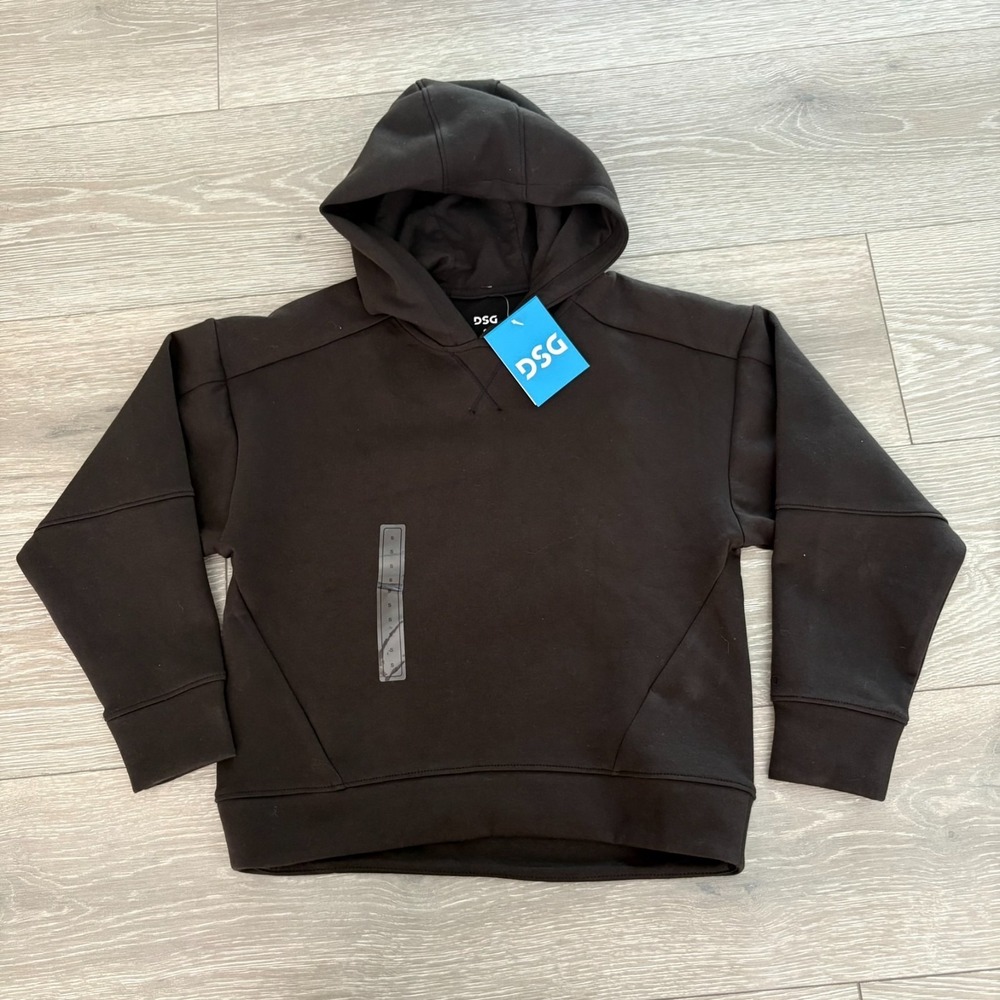 NWT DSG Boys Black Long Sleeve Sport Fleece Comfort Pullover Hoodie Size Small